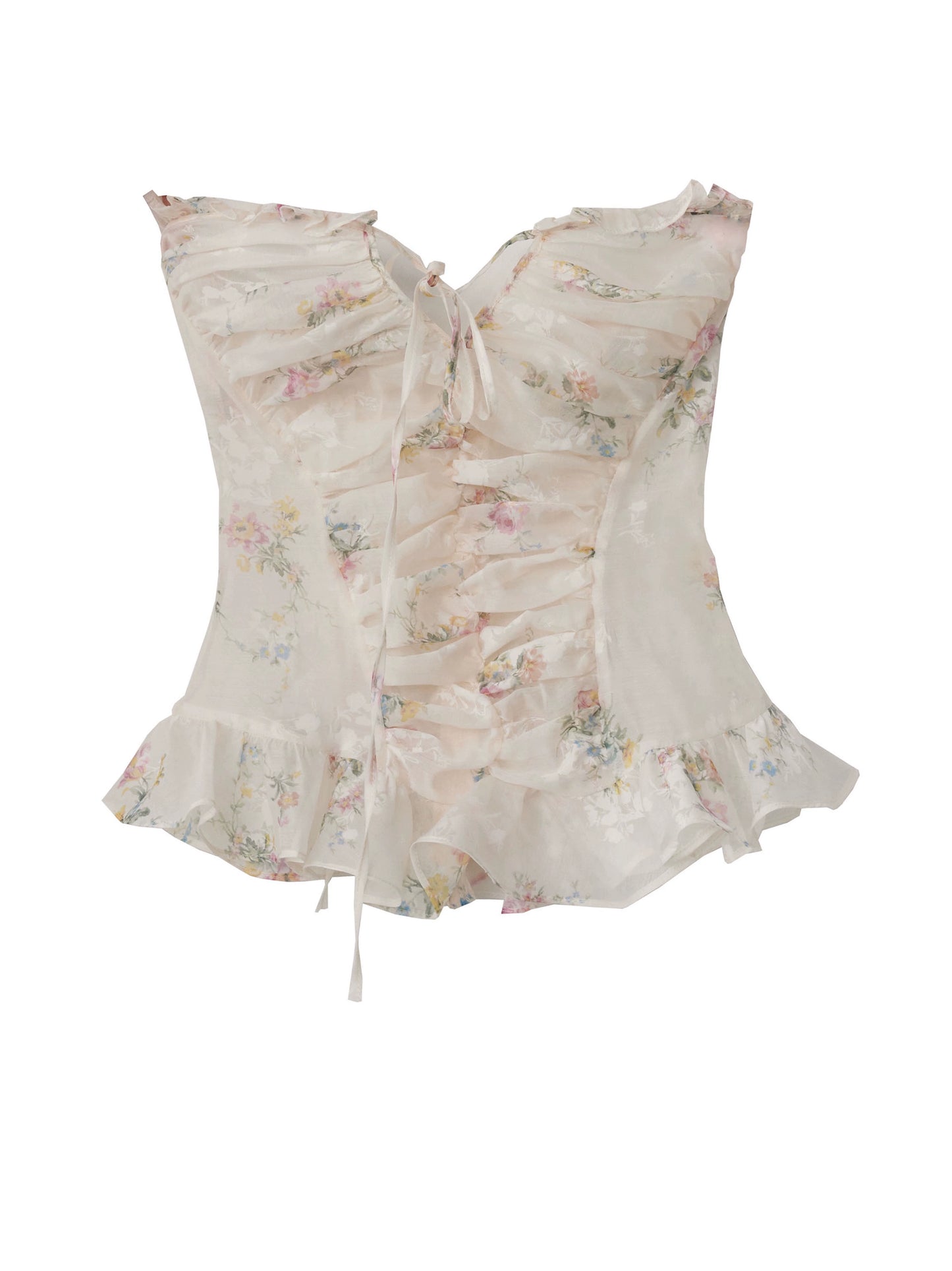 Vintage Floral Sheer Plunge Tank Top