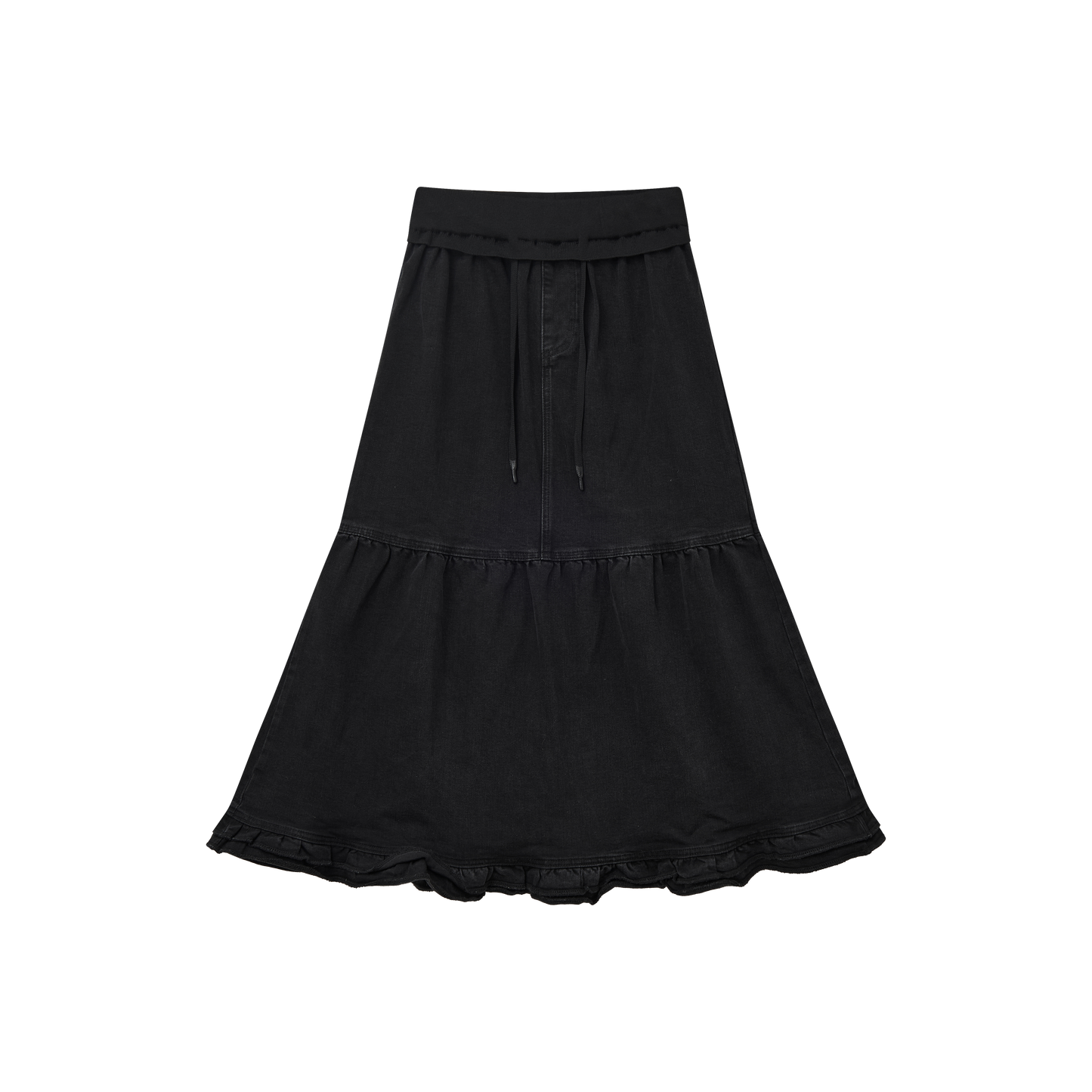 Dark Night Lace Denim Skirt