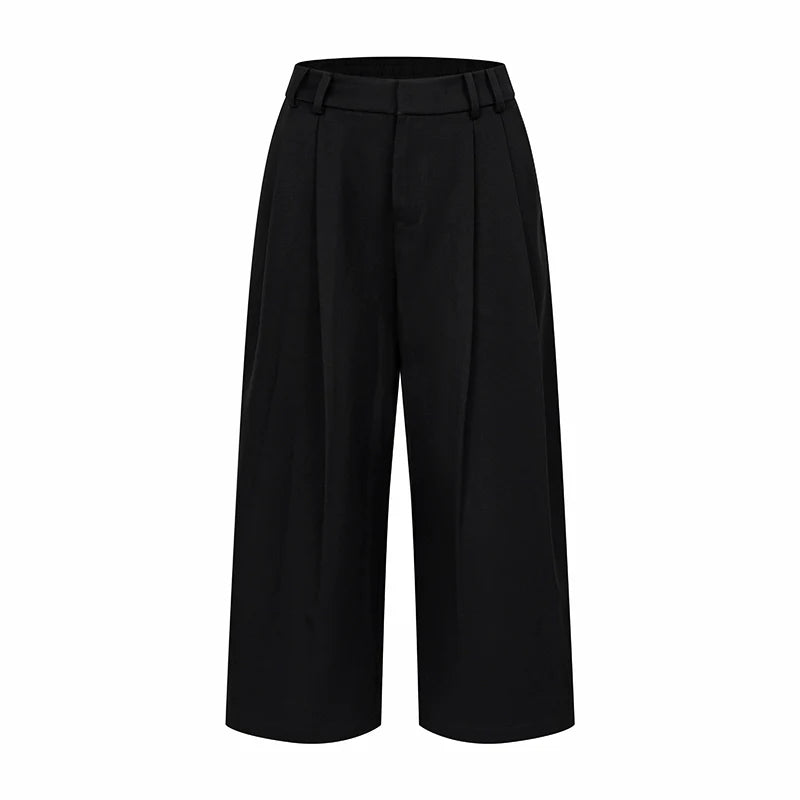 High-Rise Cropped Casual Pants