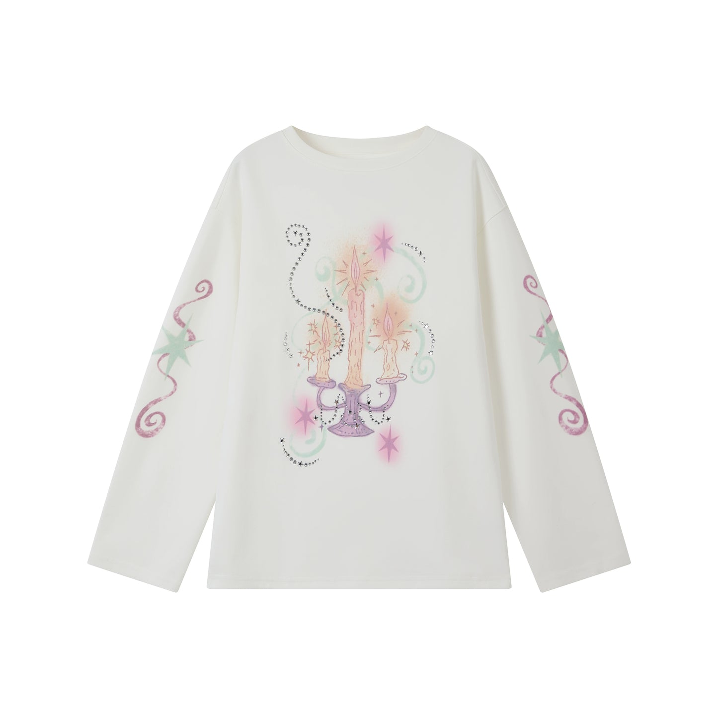 Candlestick Print White T-Shirt