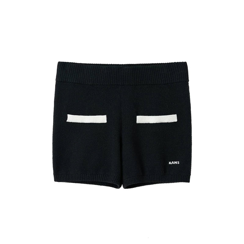 Woll-Color-Blocking-Kurze Hose