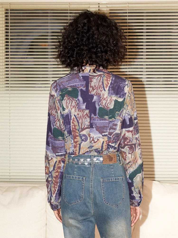 Bedrucktes lässiges lockeres Hemd