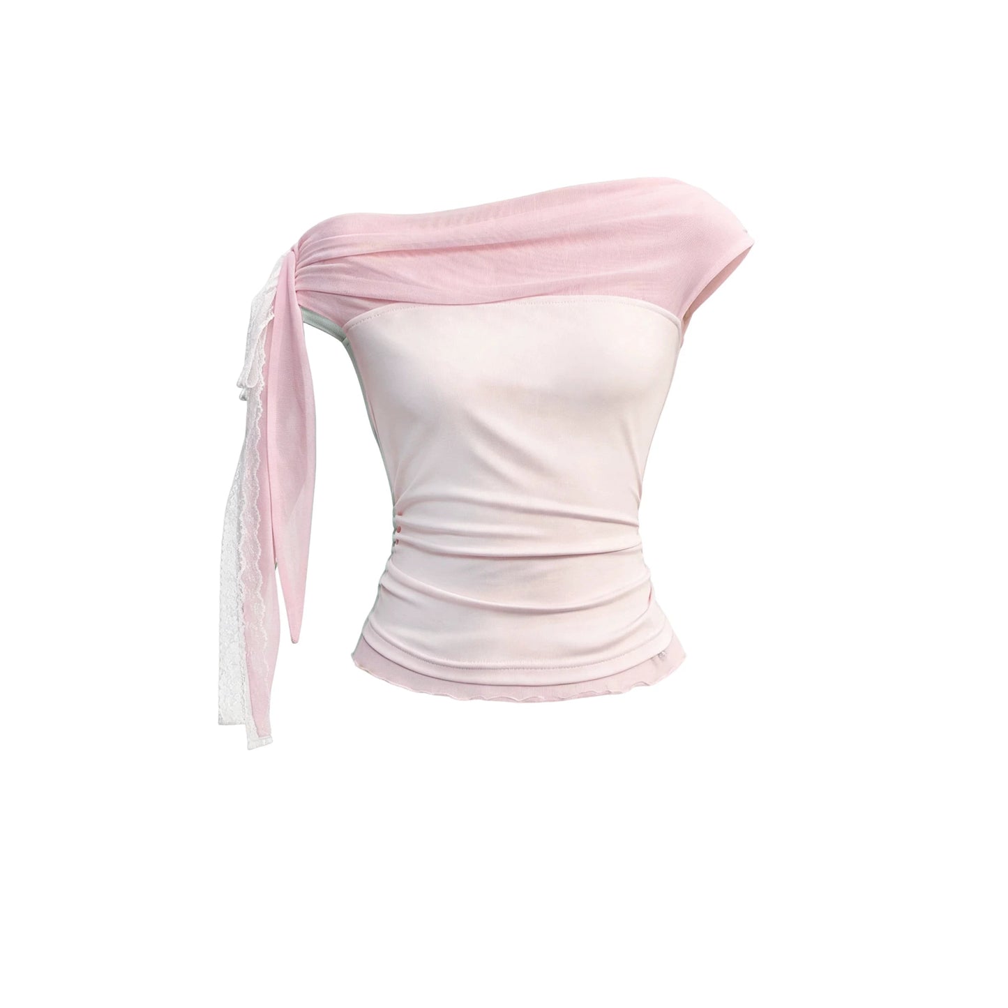 Blusa in pizzo con spalle scoperte color vino ciliegia