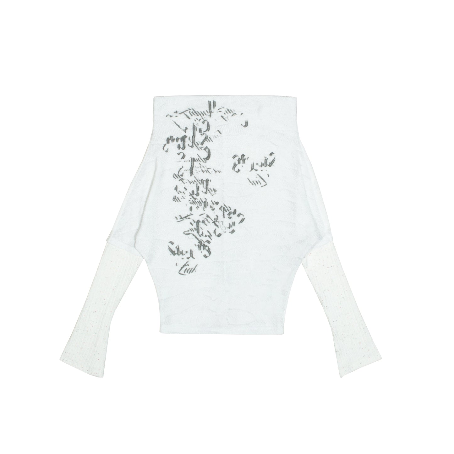 미니멀리스트 스트레이트 넥 토템 프린트 탑