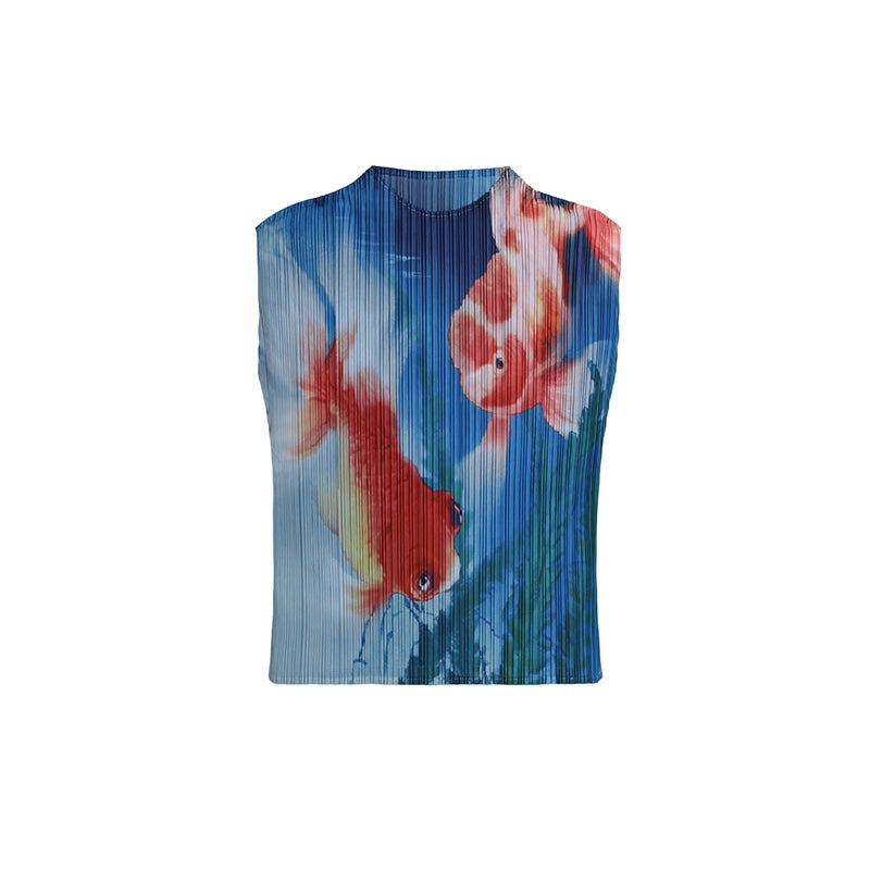 Goldfish Retro Pleated Top