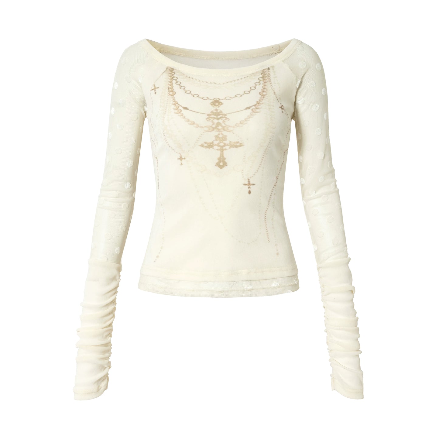 Barock beflockte Stickerei-Bluse
