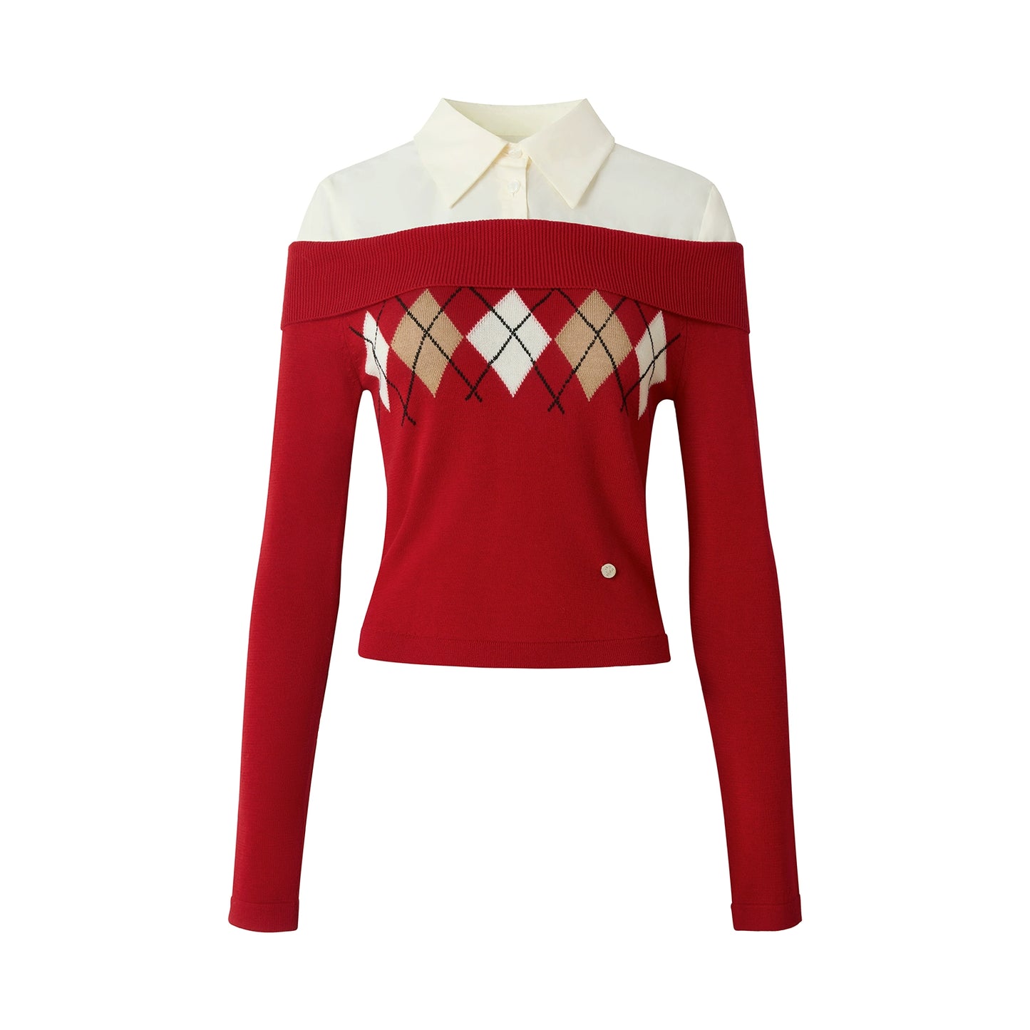 Diamond Pattern Merino Wool Sweater