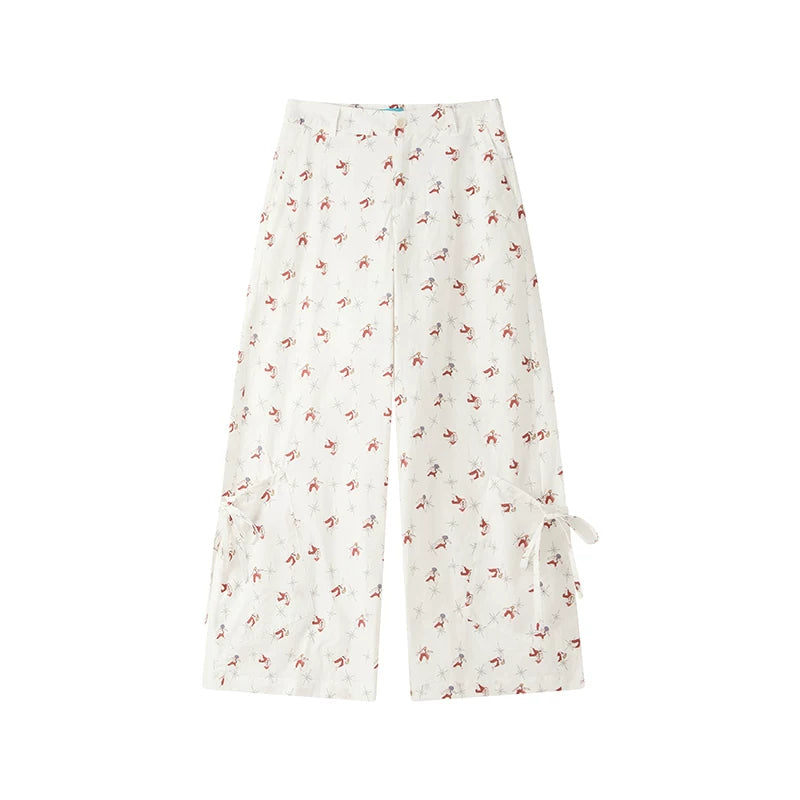 Paratrooper Print Tie-Waist Pants