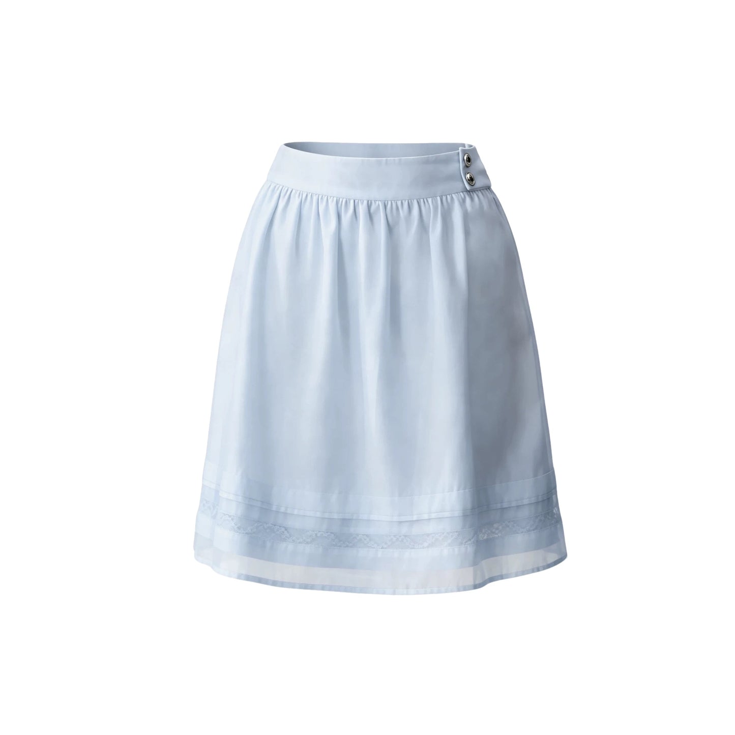 Blue Tencel A-Line Skirt