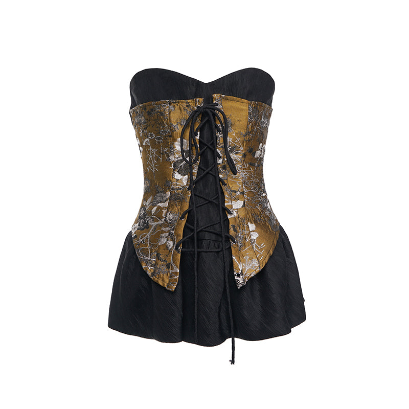 Jacquard Bustier Blouse