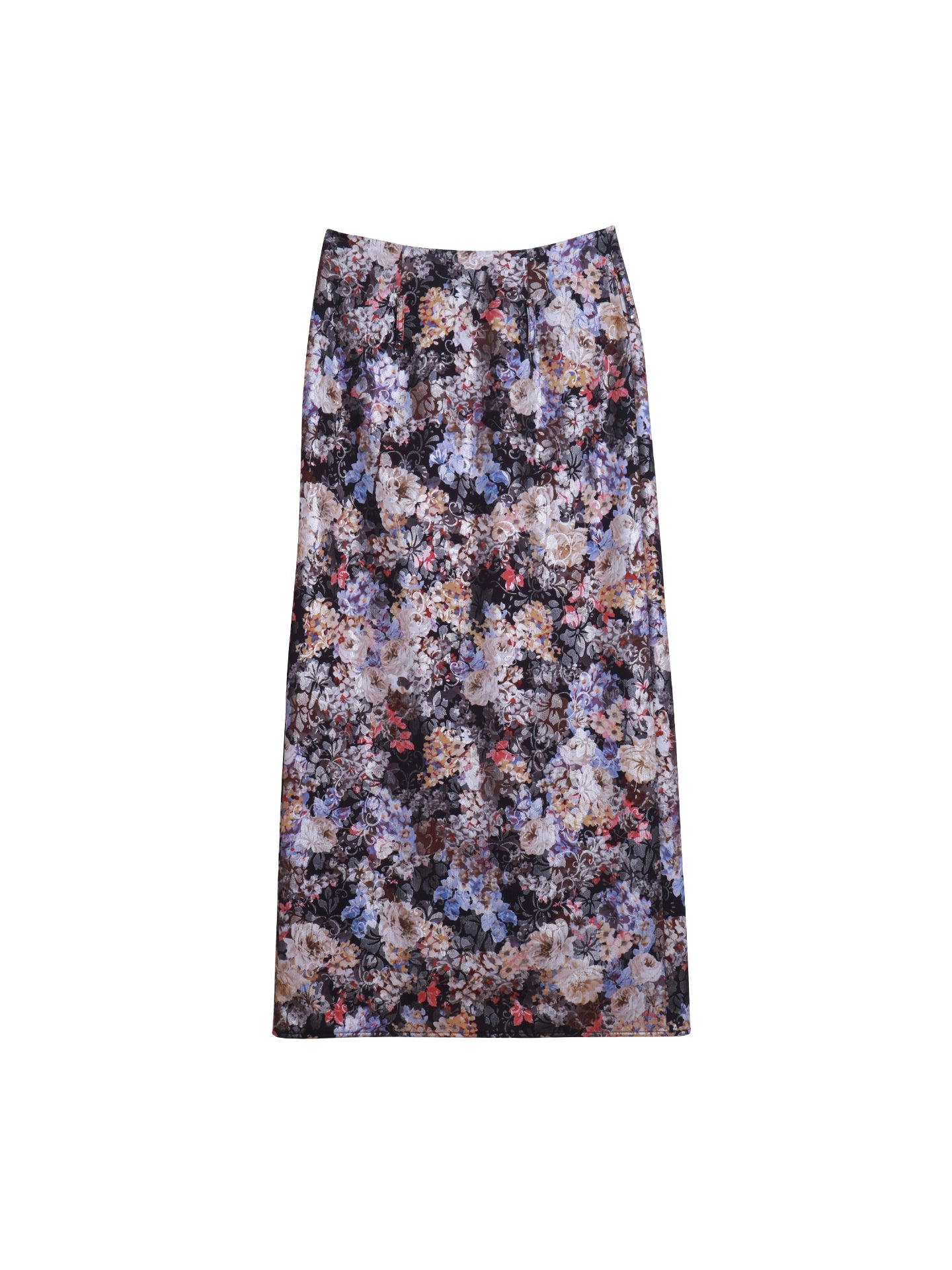 Gold Floral Pleated Skirt