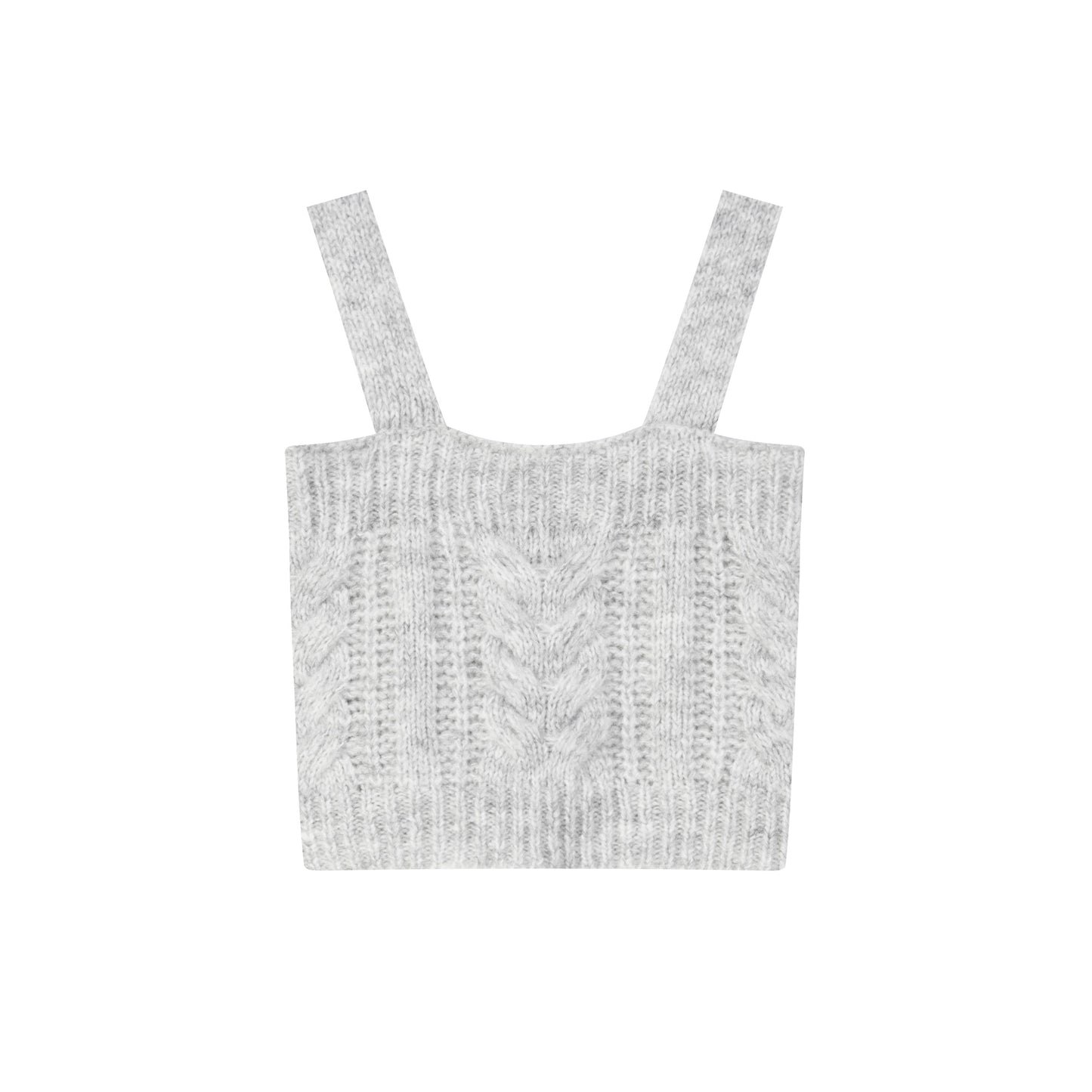 Grey Twisted Knit Cami Set-Up