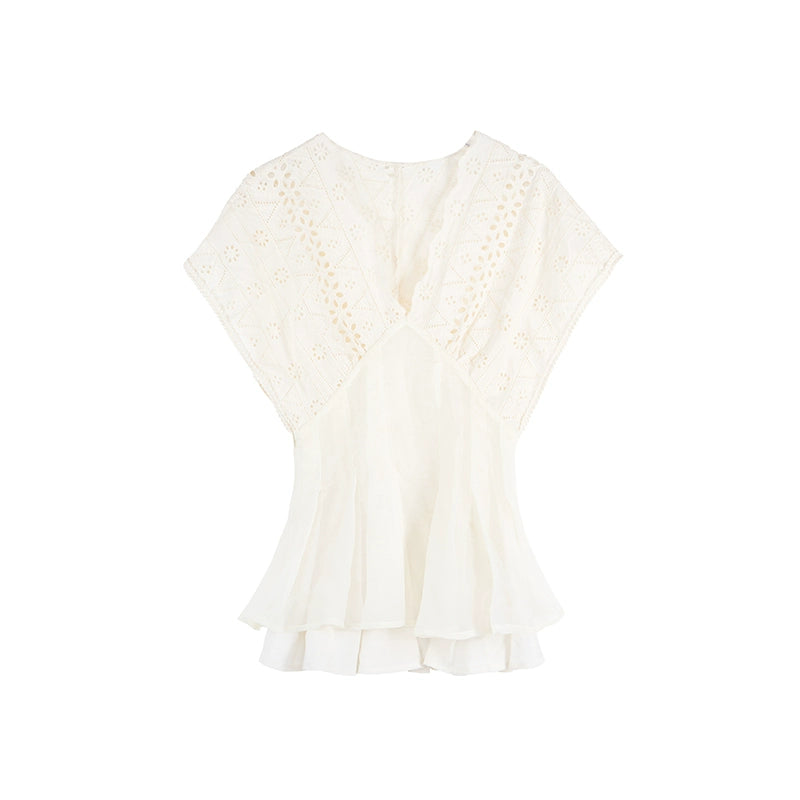 Lace V-Neck Summer Tee