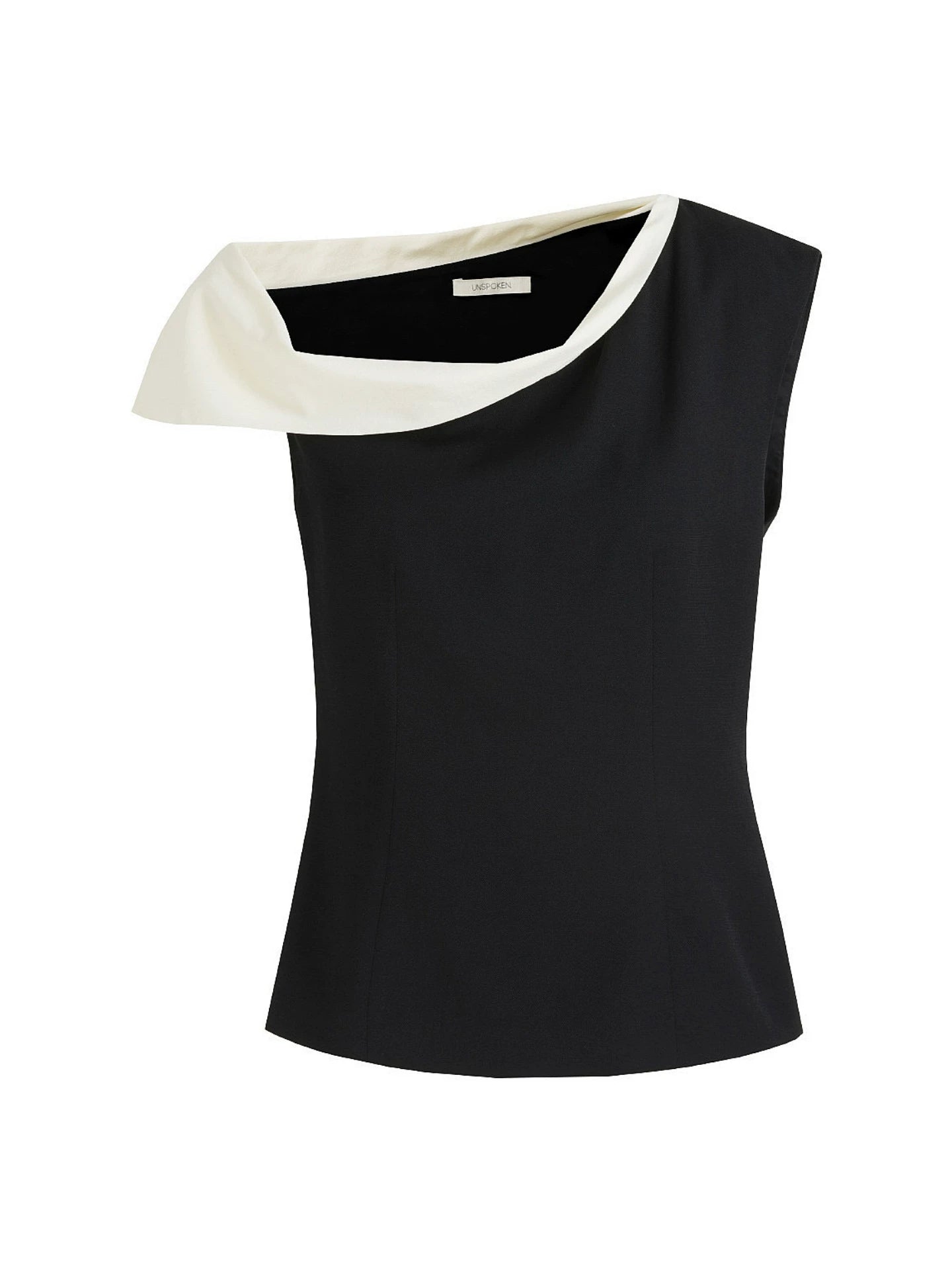 Black and White Slanted Top
