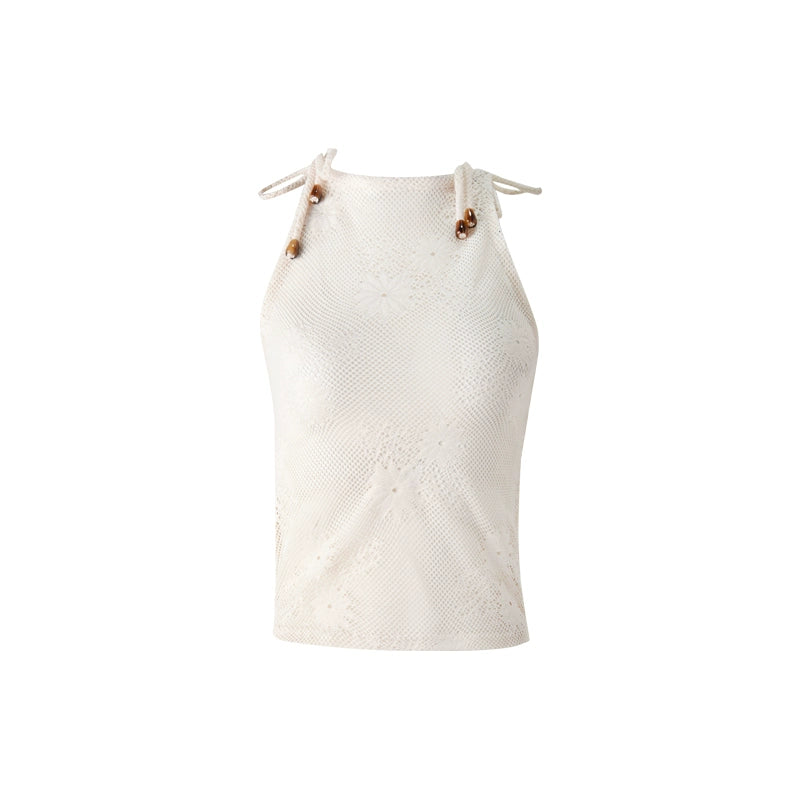 Jacquard Lace-Up Layered Skirt Set-Up