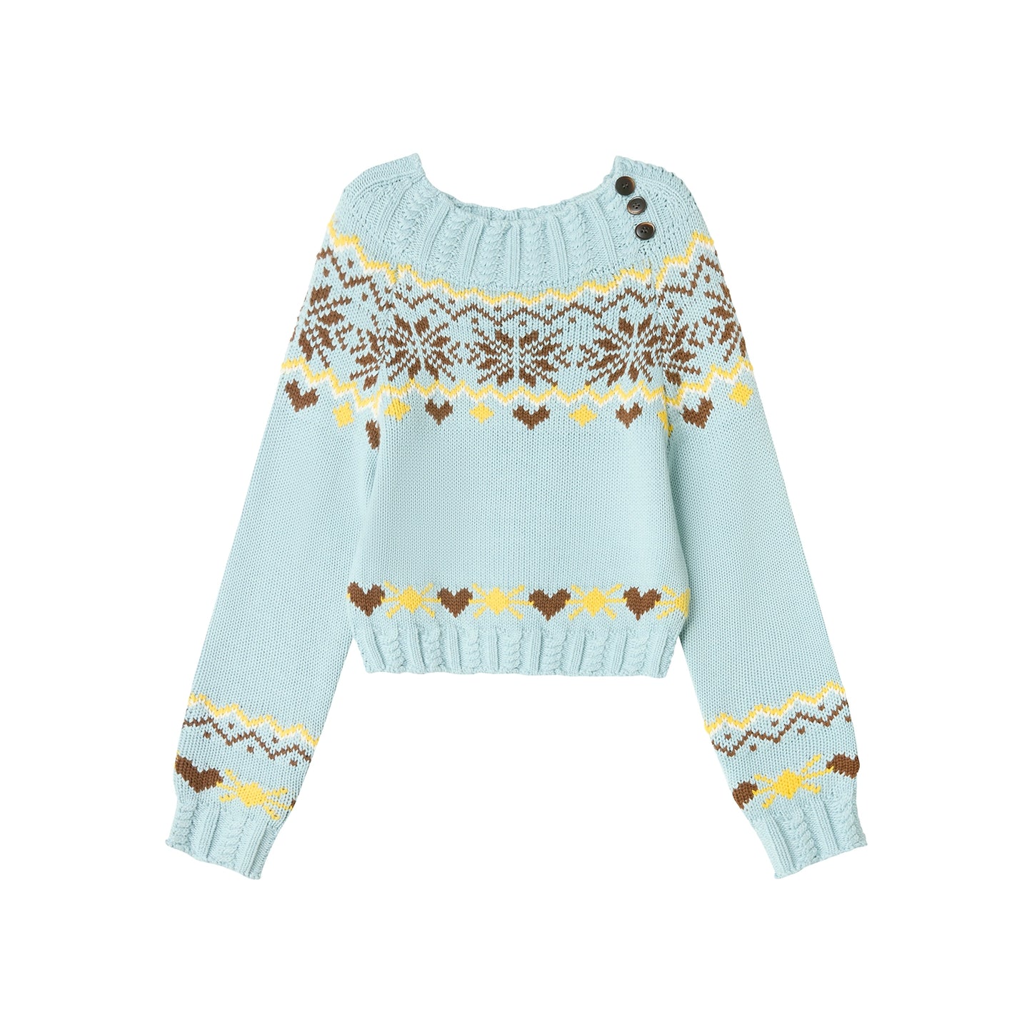 Fair Isle Sheep Wool Knitted Sweater