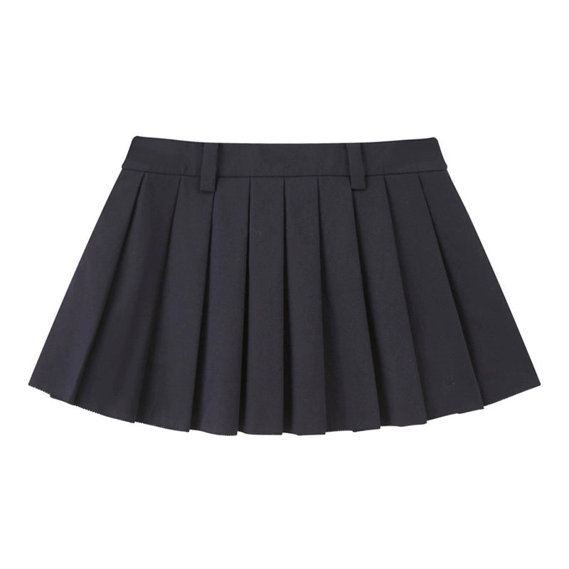 Preppy Silk Pleated Puffy Skirt