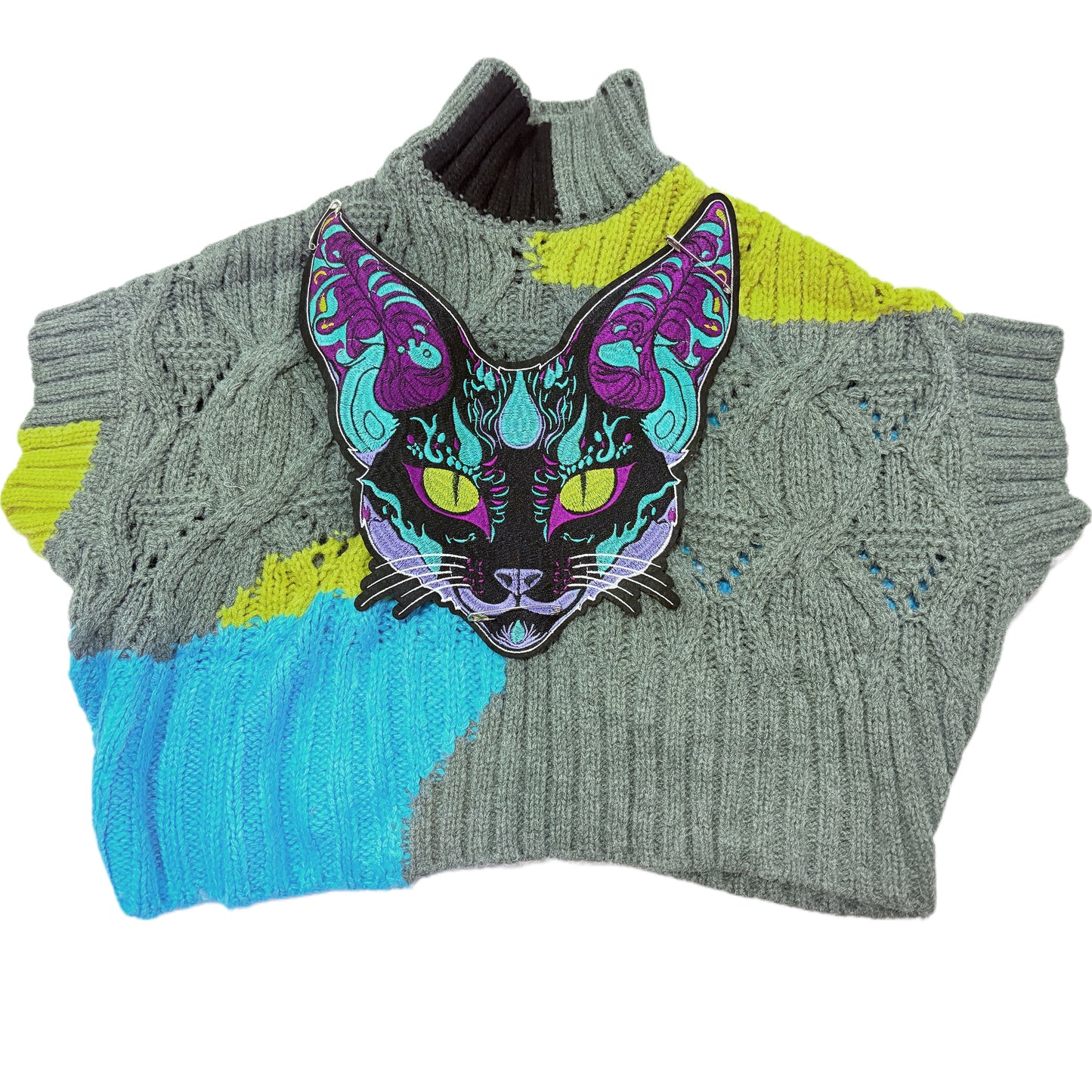 Color-Blocked Knit Sweater Top Set-Up