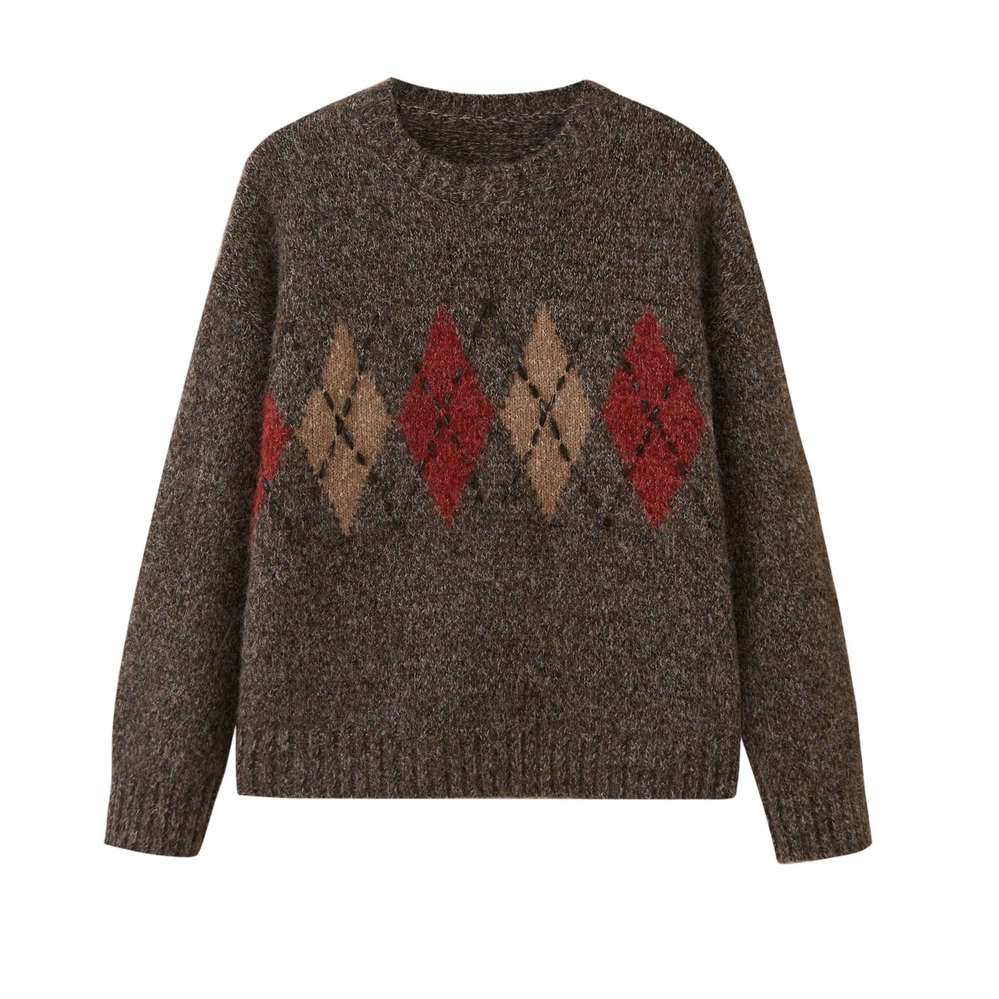 Floral Diamond Knit Sweater