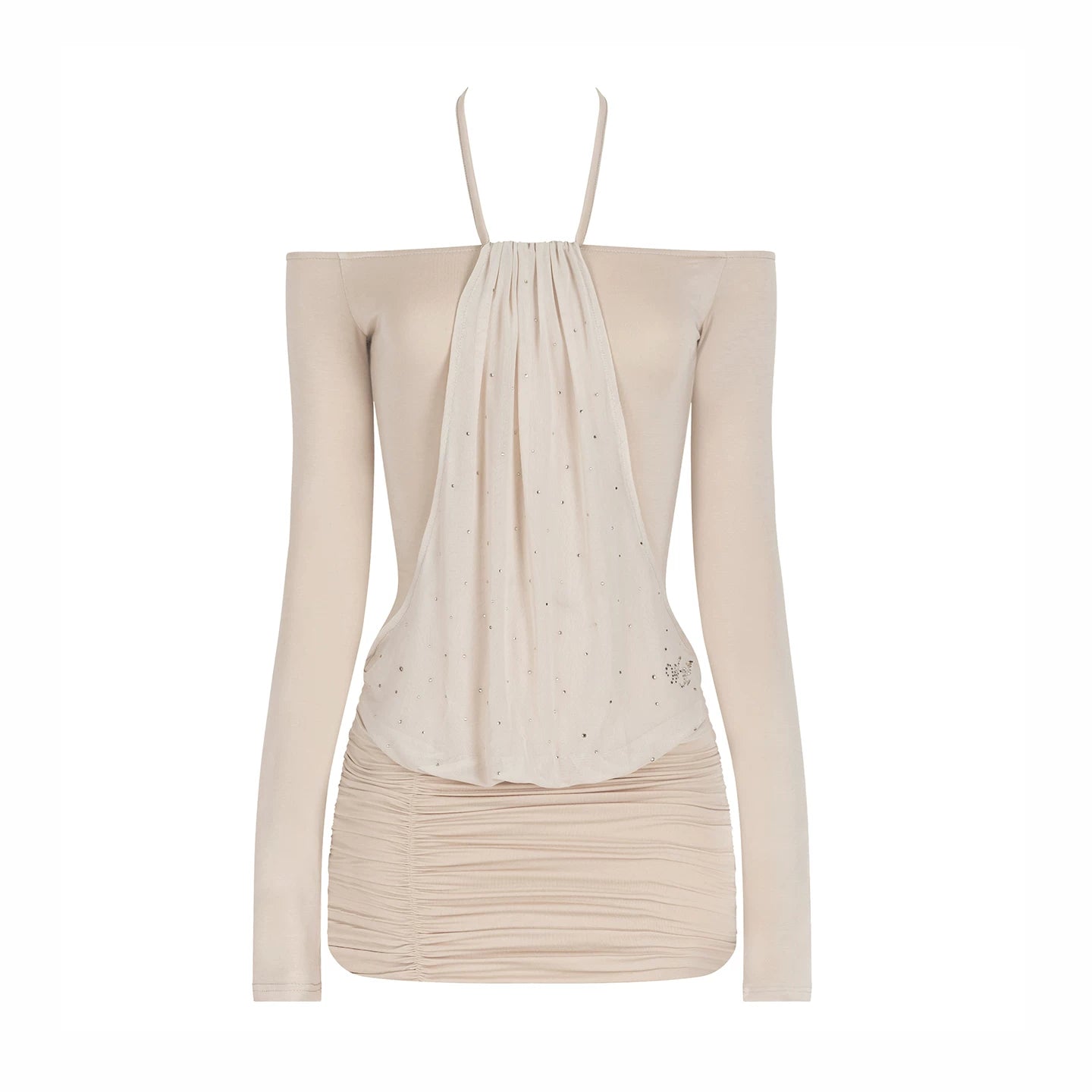 Elastic Off-Shoulder Bodycon Dress