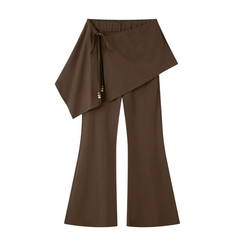 Patchwork Irregular Flared Pants