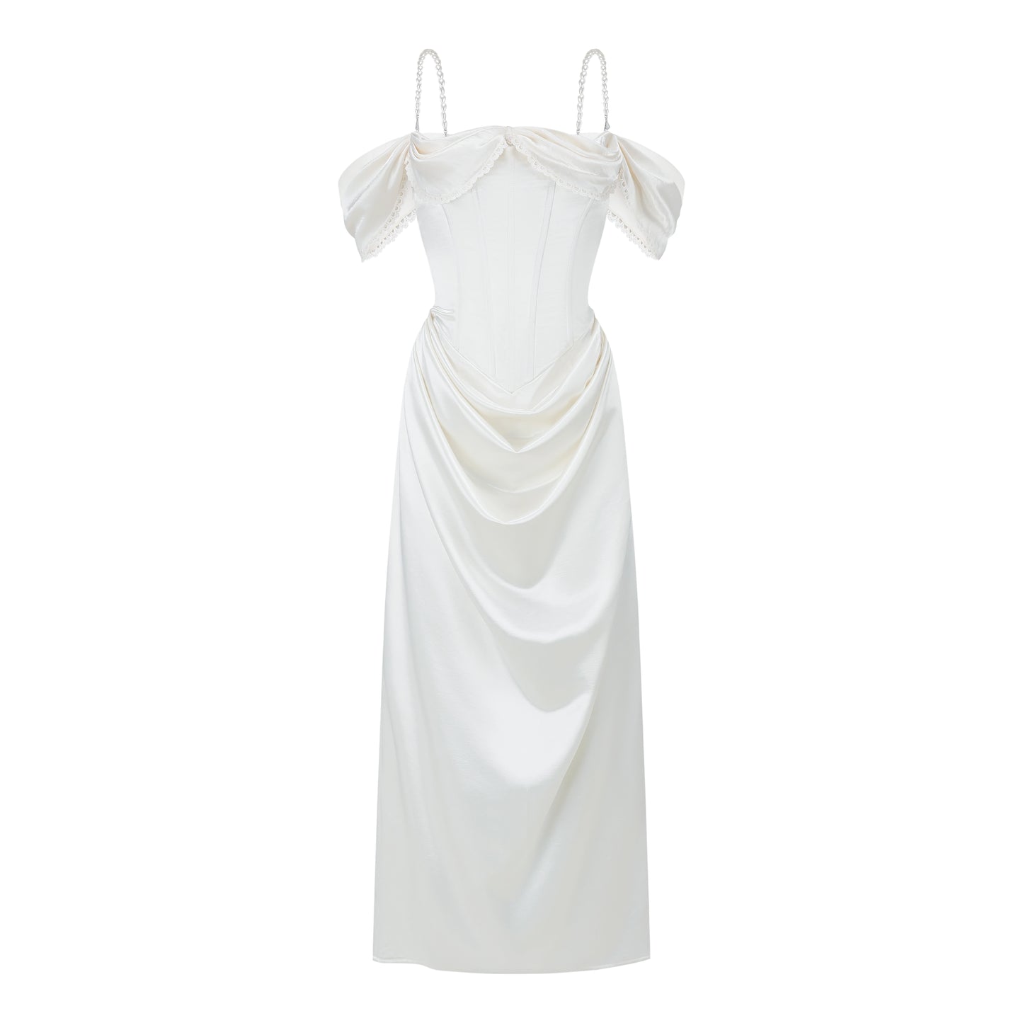 Satin Fishbone Gown Dress Set-Up