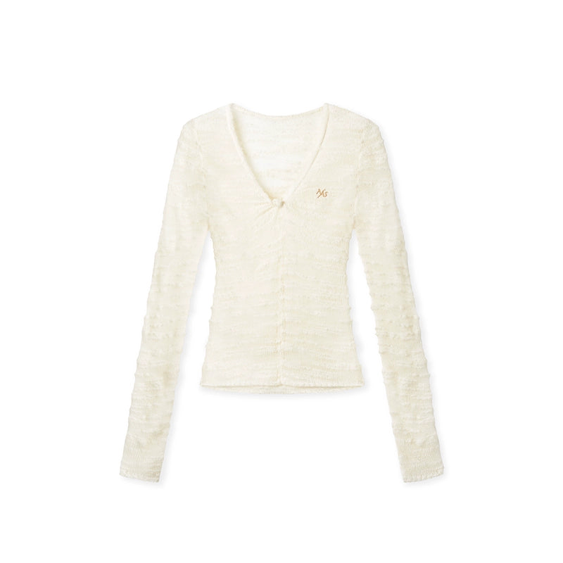 Sheer Slim Long Sleeve Knit Top