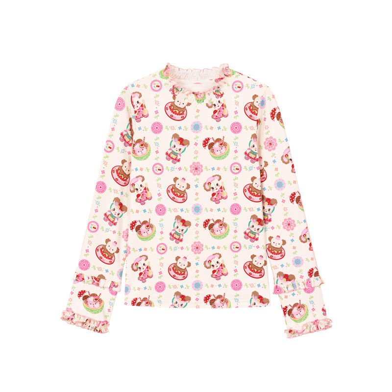 Rabbit Print High Neck Top