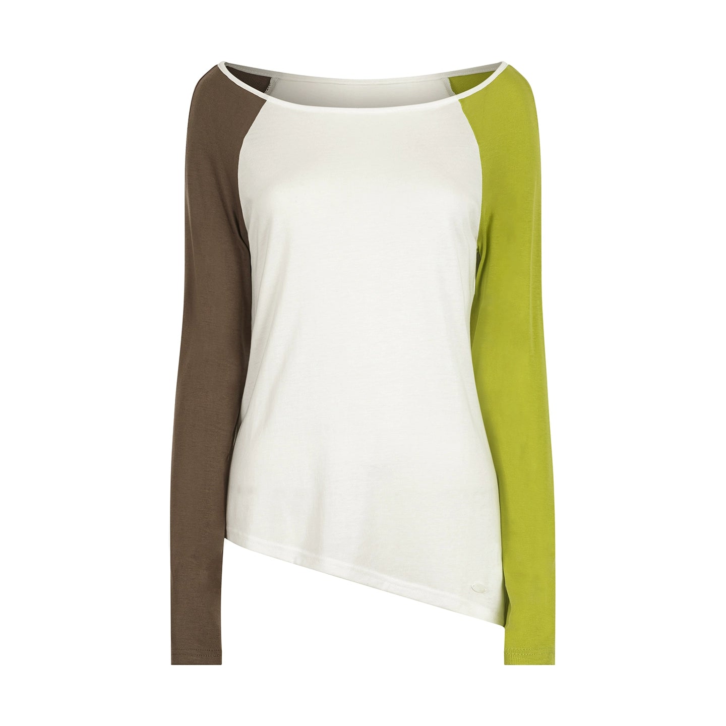 Off-Shoulder Color-Block T-Shirt