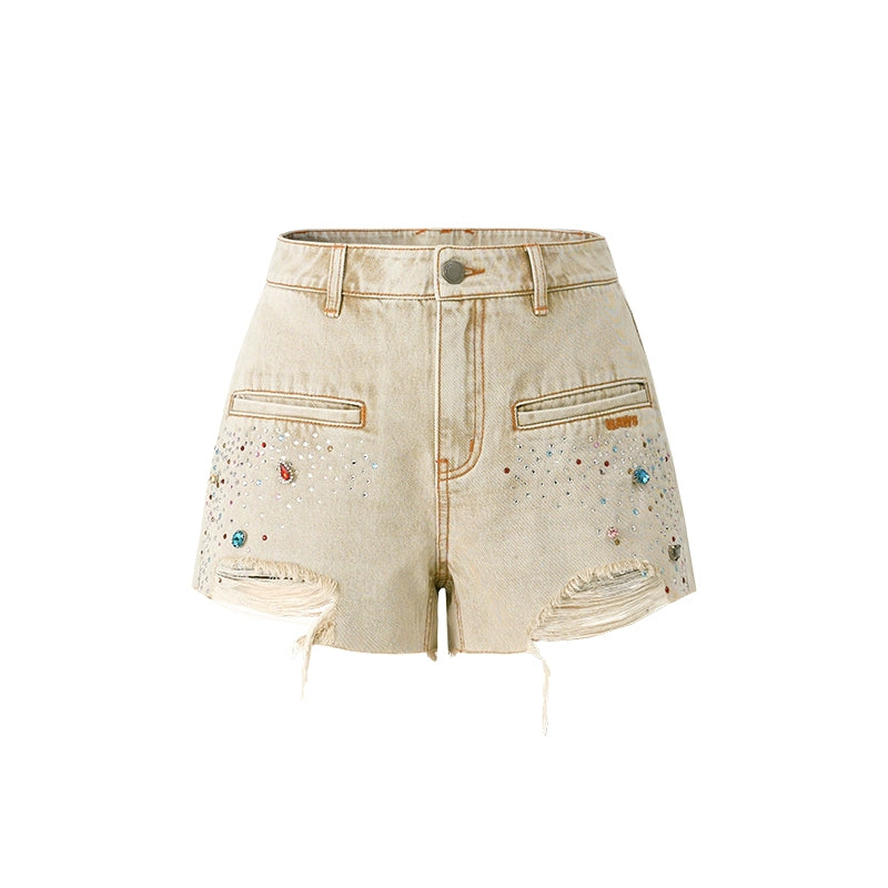 Jeweled Denim Shorts