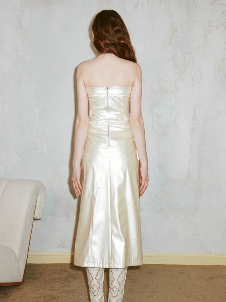 Hochwertiger Reißverschluss Schlitz schmale lange Rock