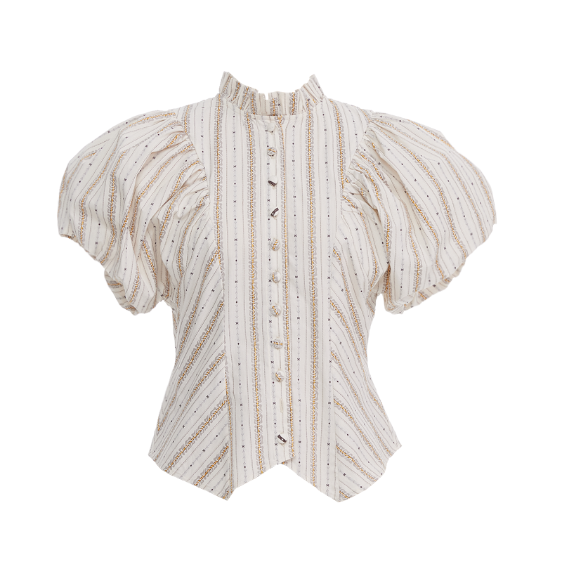 Vintage Striped Waist Top