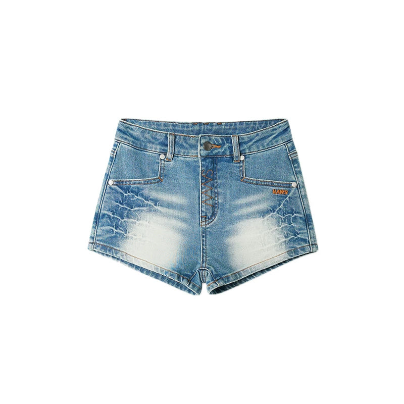 Equestrian Denim Skinny Shorts