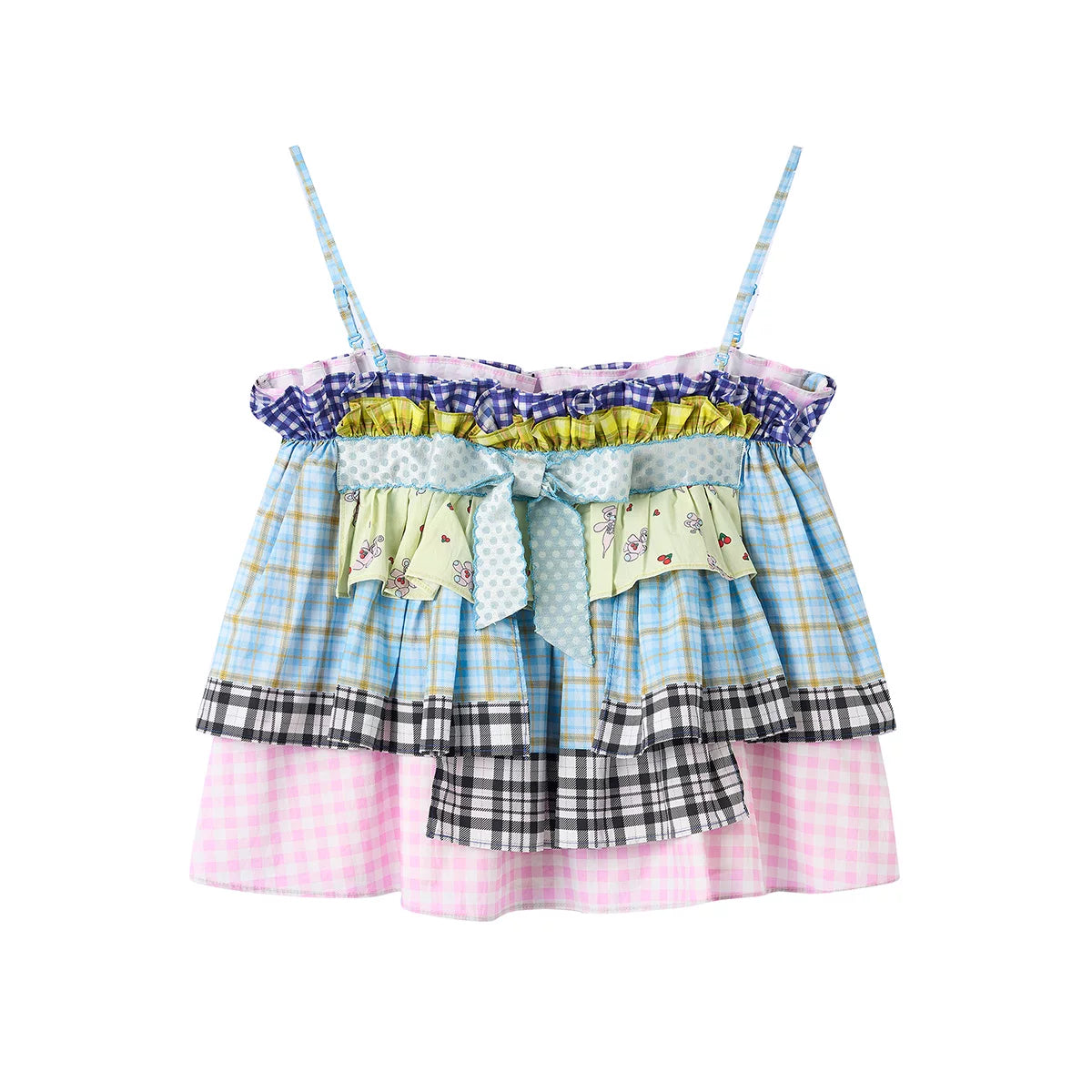 Plaid Bow Two-Way Wear Camisole