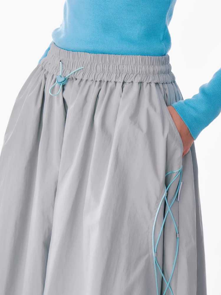 레트로 하이웨이스트 롱 스커트