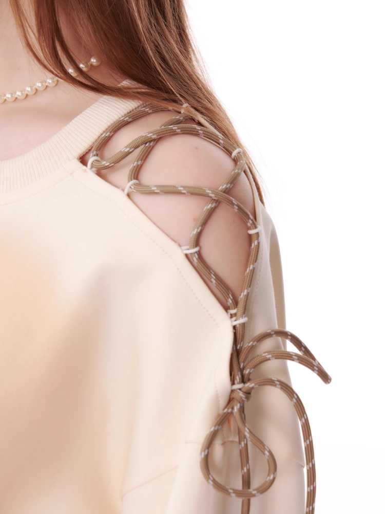 레트로 오프 숄더 롱슬리브 티셔츠