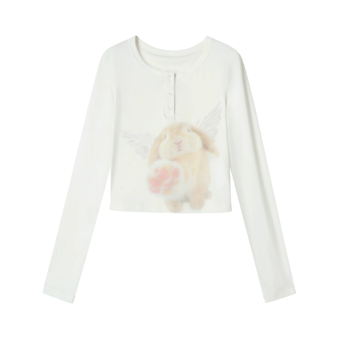 White Rabbit Print Slim Top