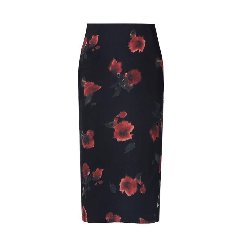 Romantic Floral Halo Wrap Skirt
