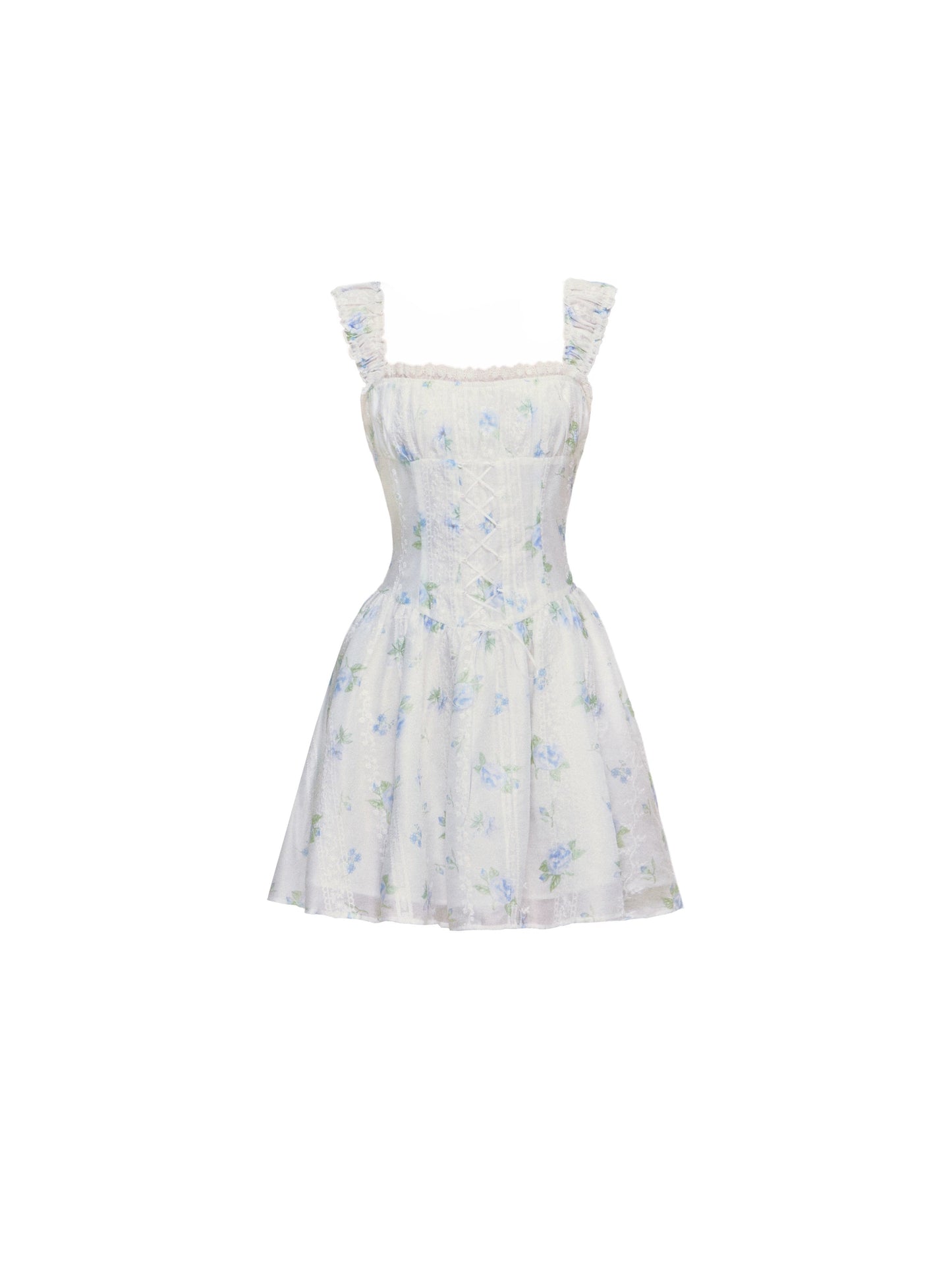 Lemon Summer Floral Suspender Dress