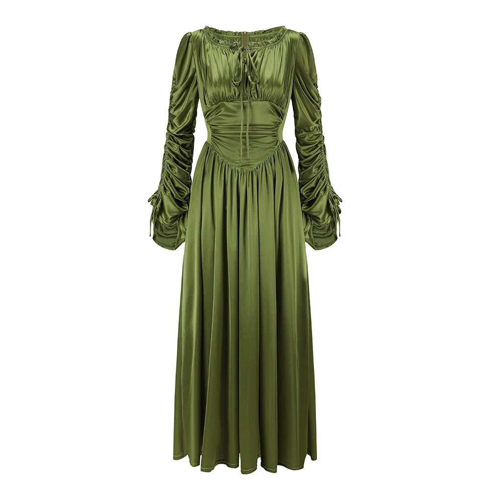 Satin Parthenon One-Shoulder Dress