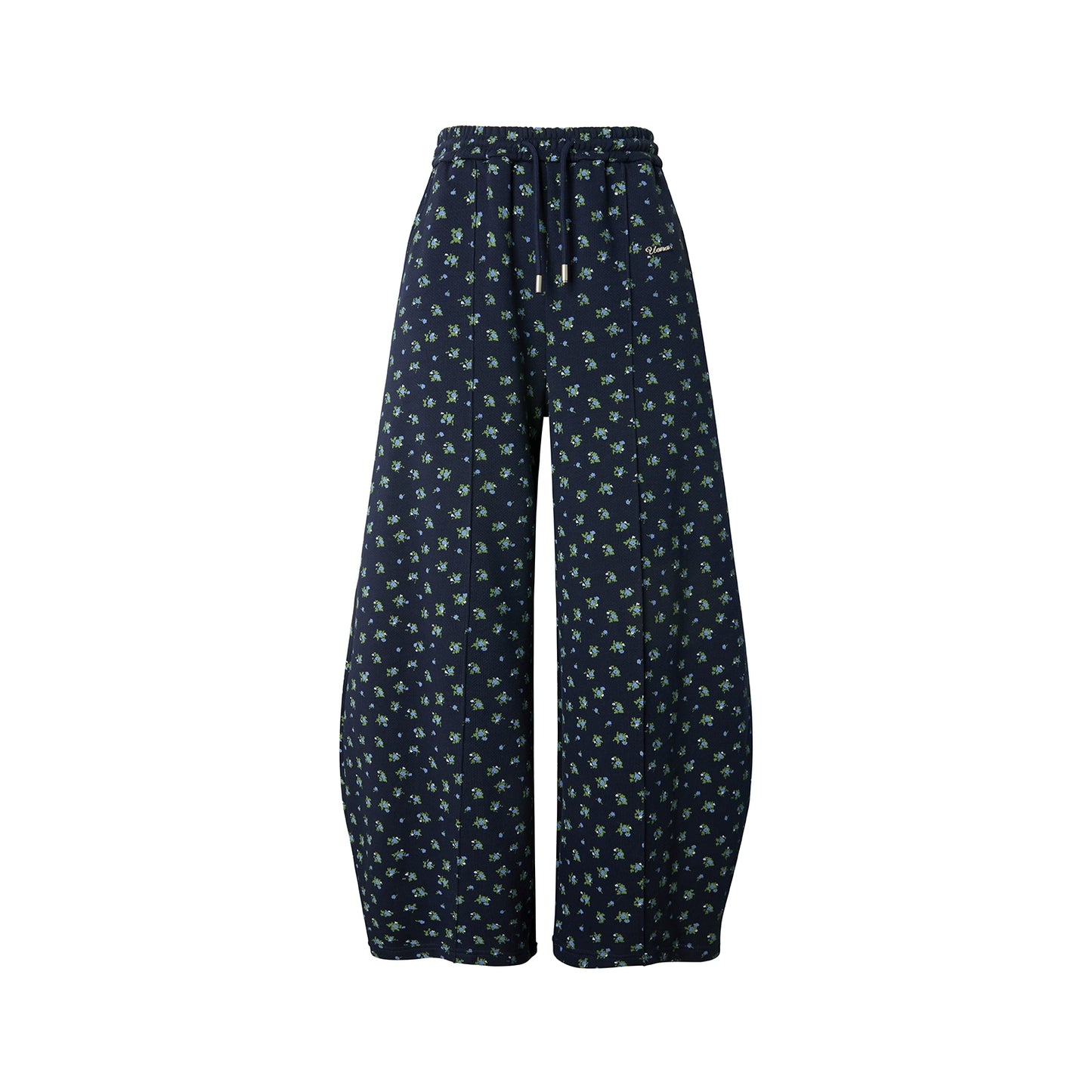 Navy Blue Floral Hooded Jacket Set-Up