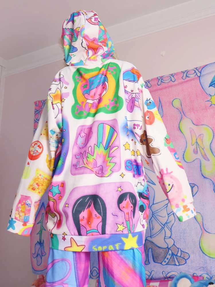 Printed hooded sweatshirt
