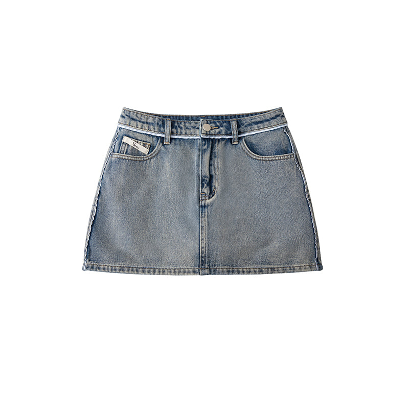 Retro A-line Crop Top With Short Skirt Set-Up