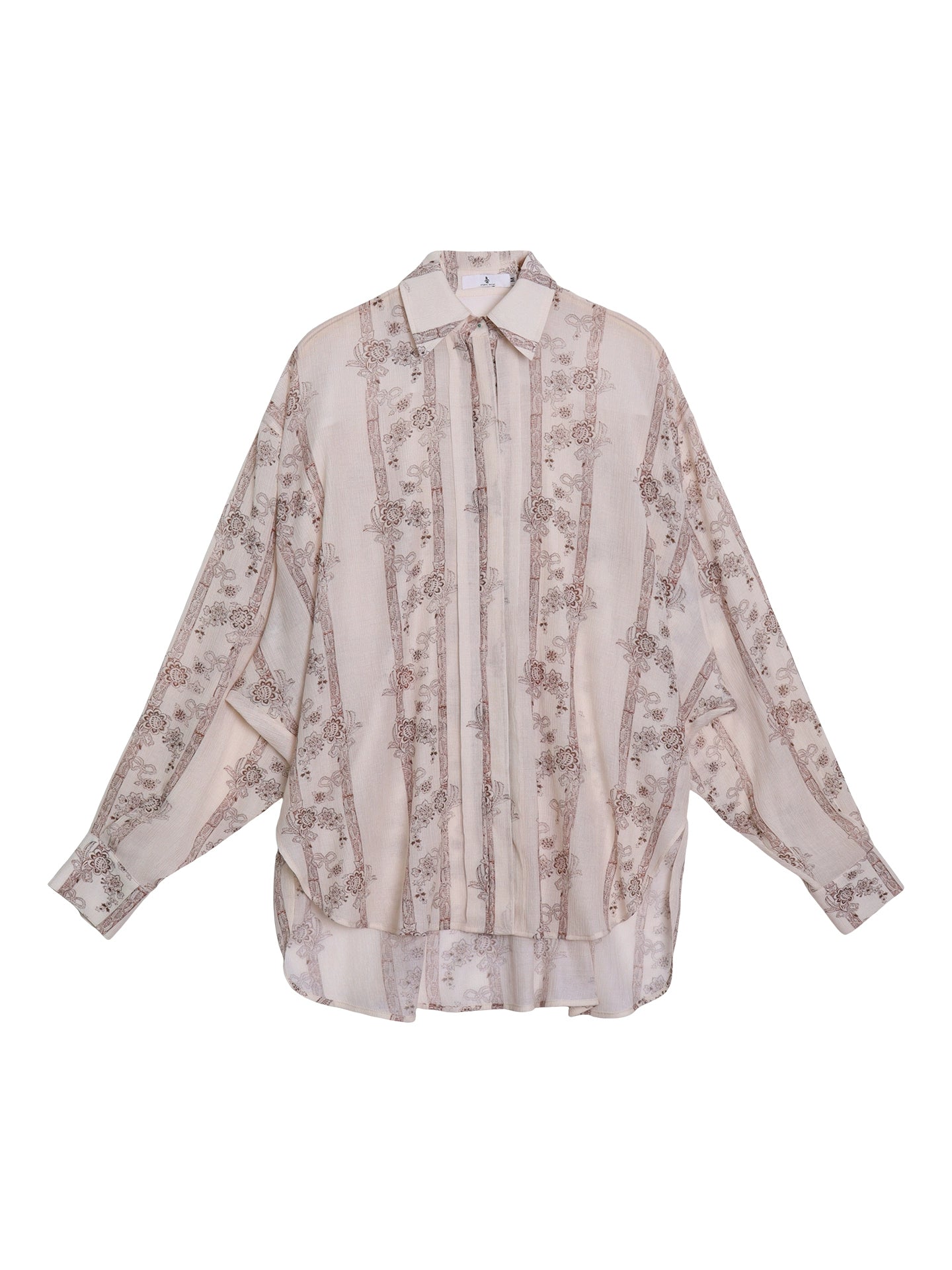 Vintage Pleated Loose Long Sleeve Shirt