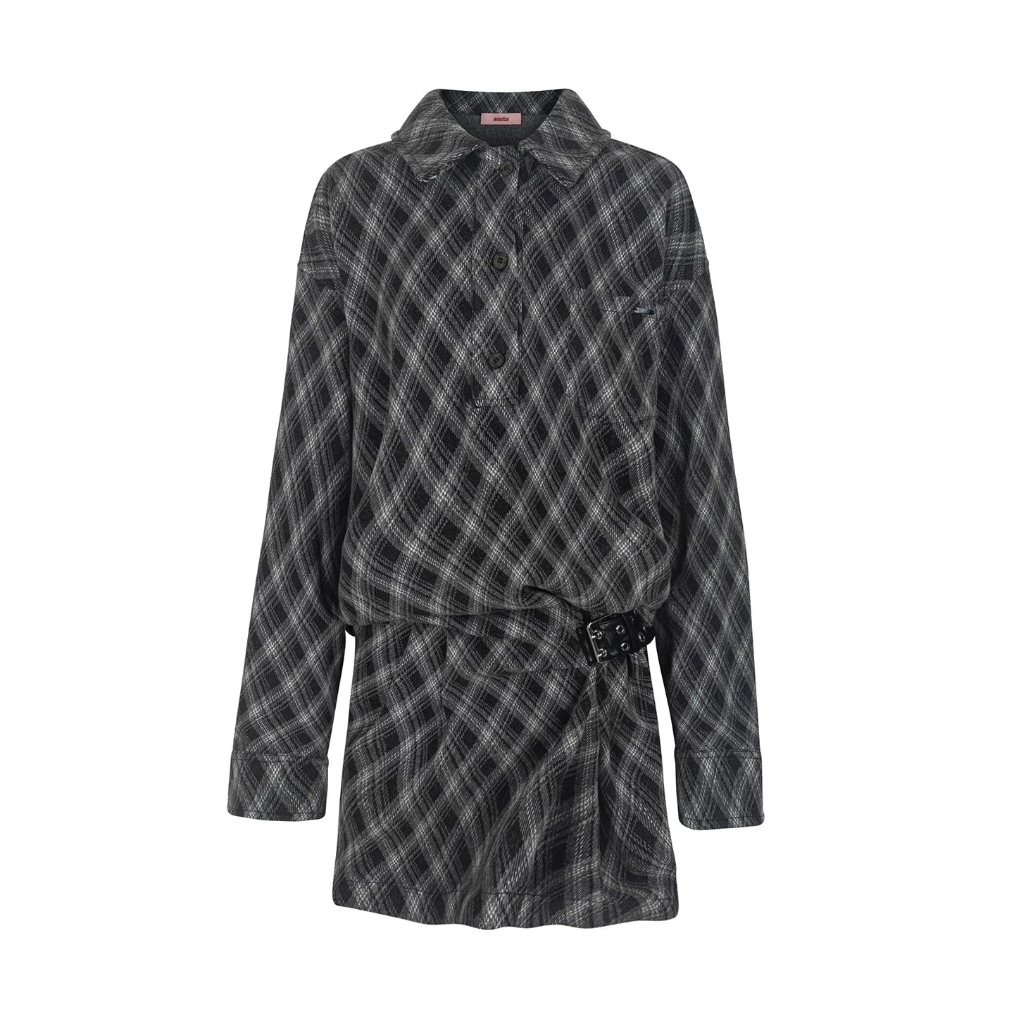 Vintage Plaid Shirt Dress