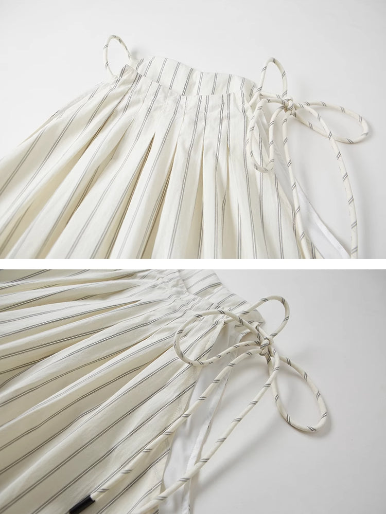 홀터넥 A라인 롱 스커트