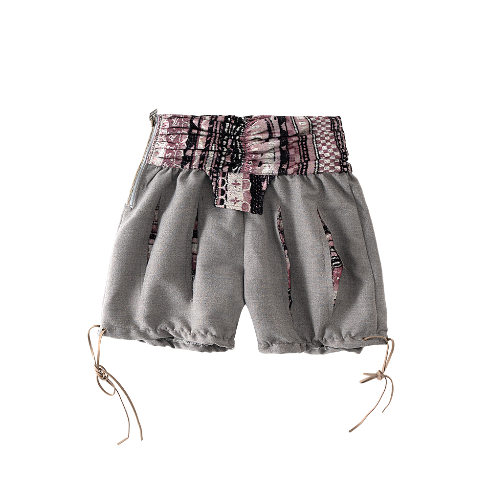 Irregular Patchwork Lantern Shorts