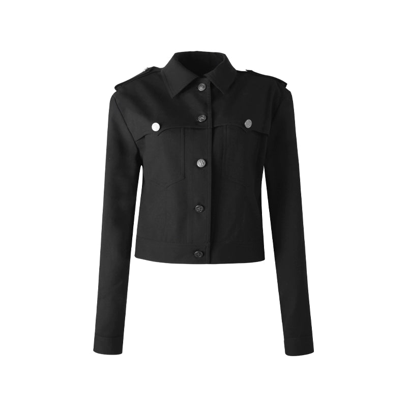 Black Fleece-Lined Workwear Jacket