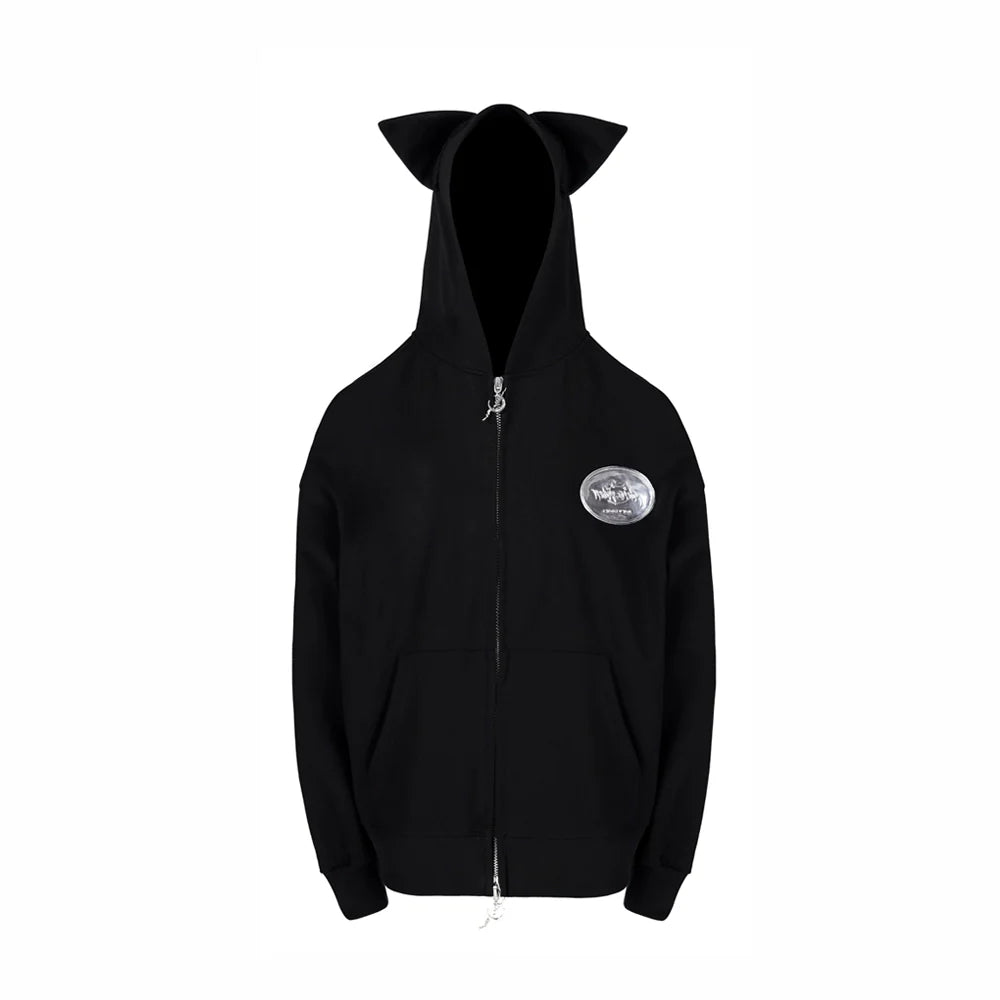 후드가 달린 성별 없는 기본 코트