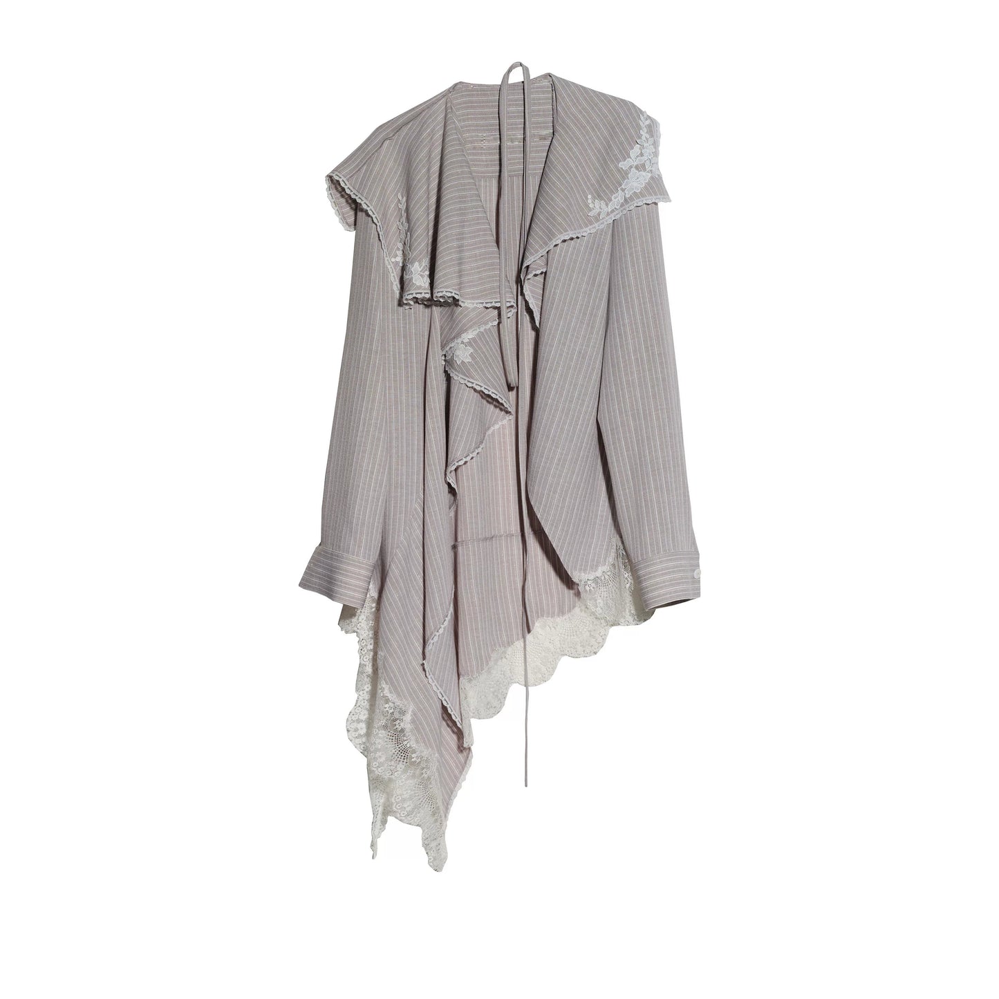 Lace Applique Asymmetrical Blouse